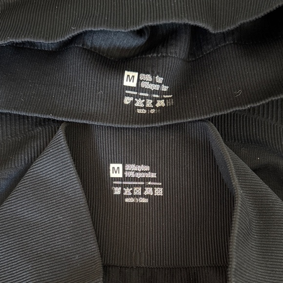 Amazon Black One-Shoulder Ribbed Athletic Set - Picture 3 of 3